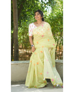 Floral Soft Linen Saree – HOS-107