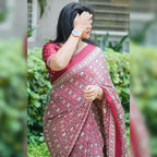 Ajrakh Modal Silk Saree – HOS-105