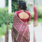 Ajrakh Modal Silk Saree – HOS-105