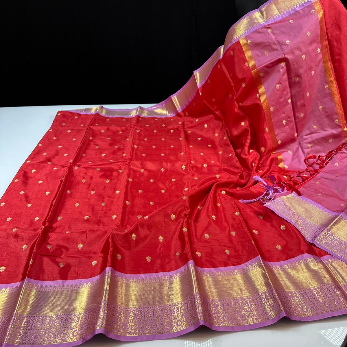 Elegant Banarasi Soft Semi-Silk Saree | HOS 108