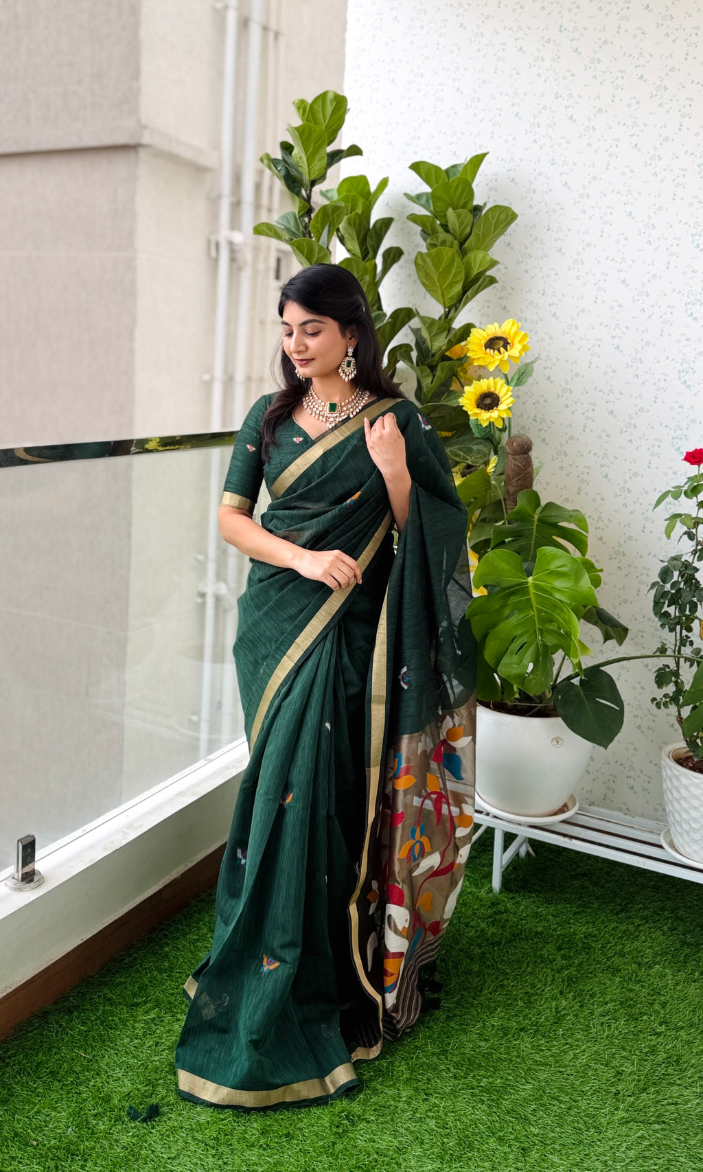 Linen Jamdani Saree – HOS-101