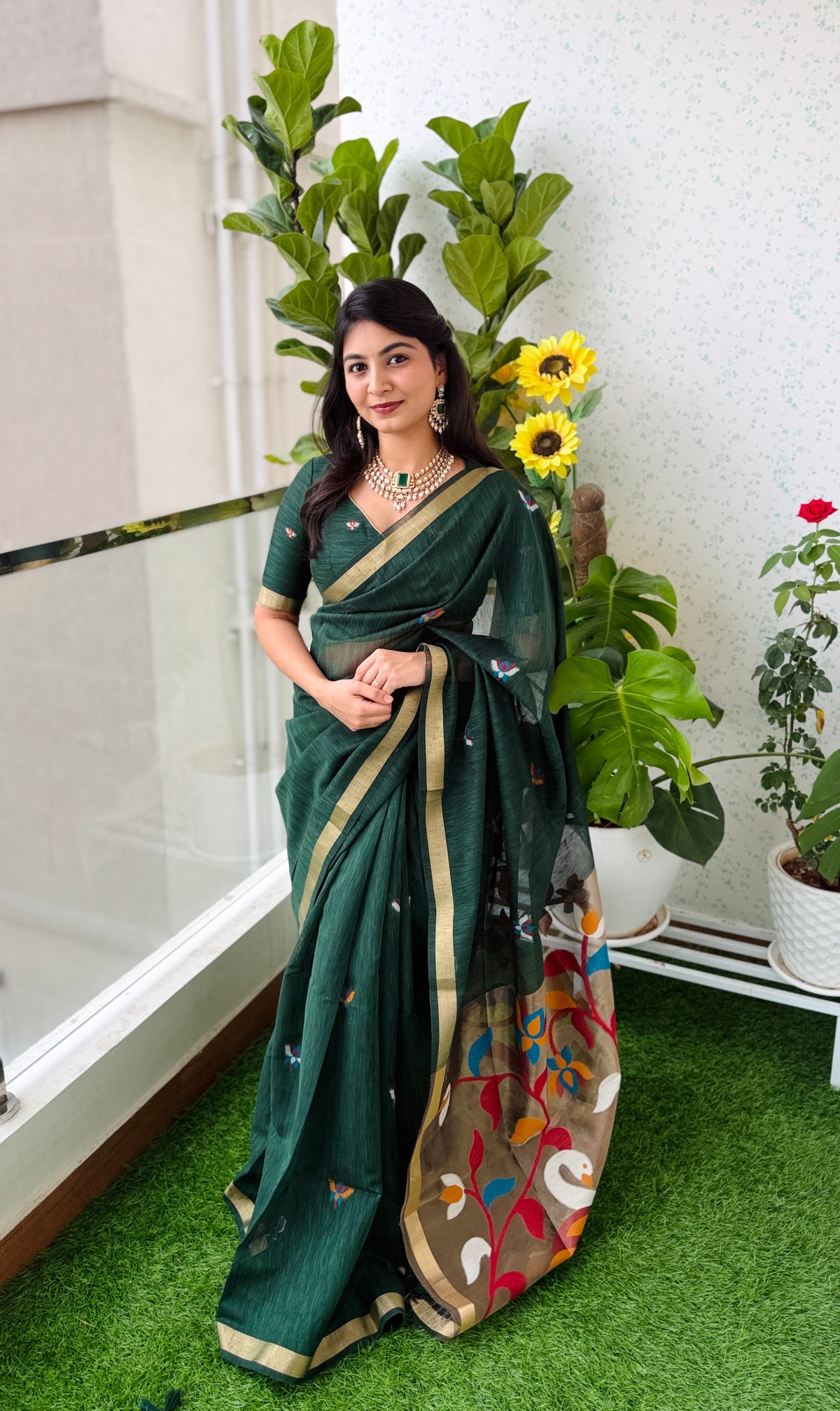 Linen Jamdani Saree – HOS-101