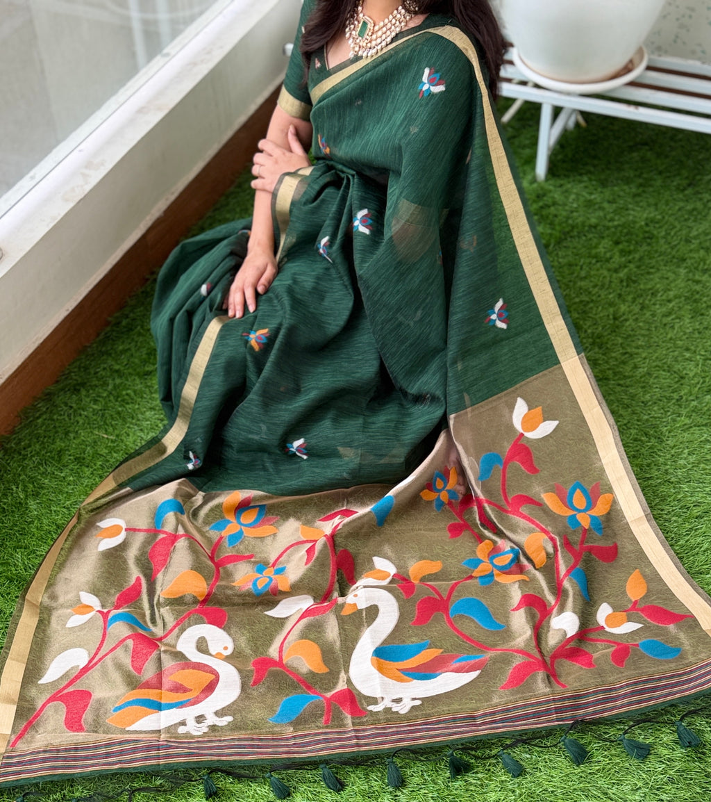 Linen Jamdani Saree – HOS-101