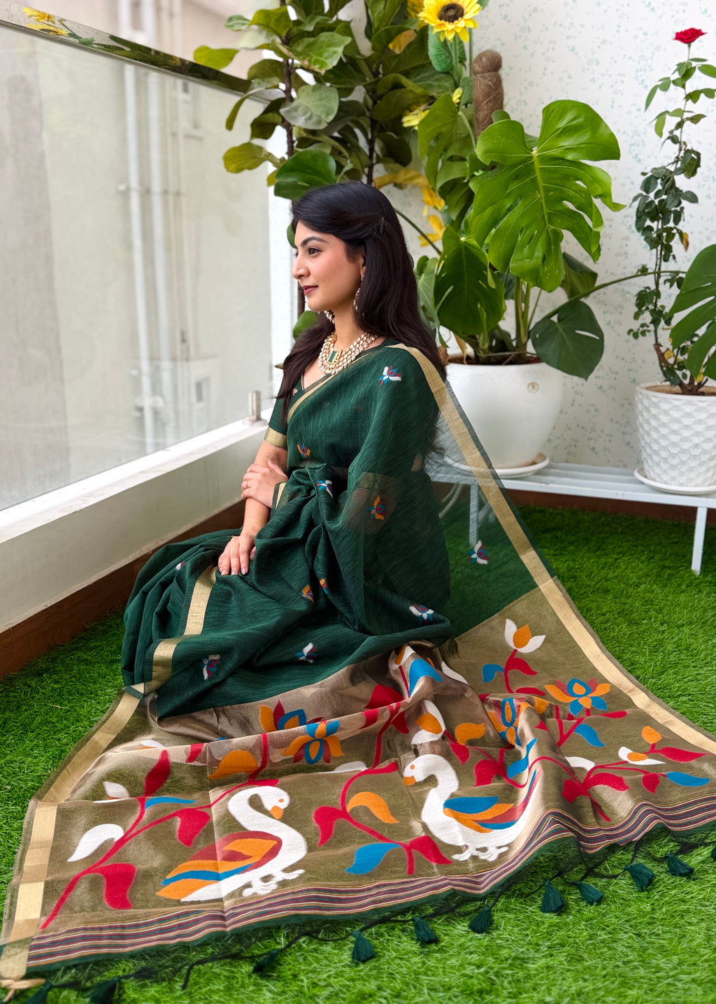 Linen Jamdani Saree – HOS-101