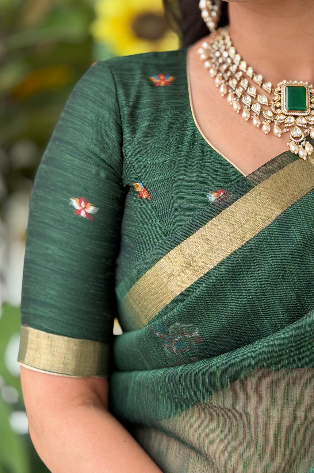 Linen Jamdani Saree – HOS-101