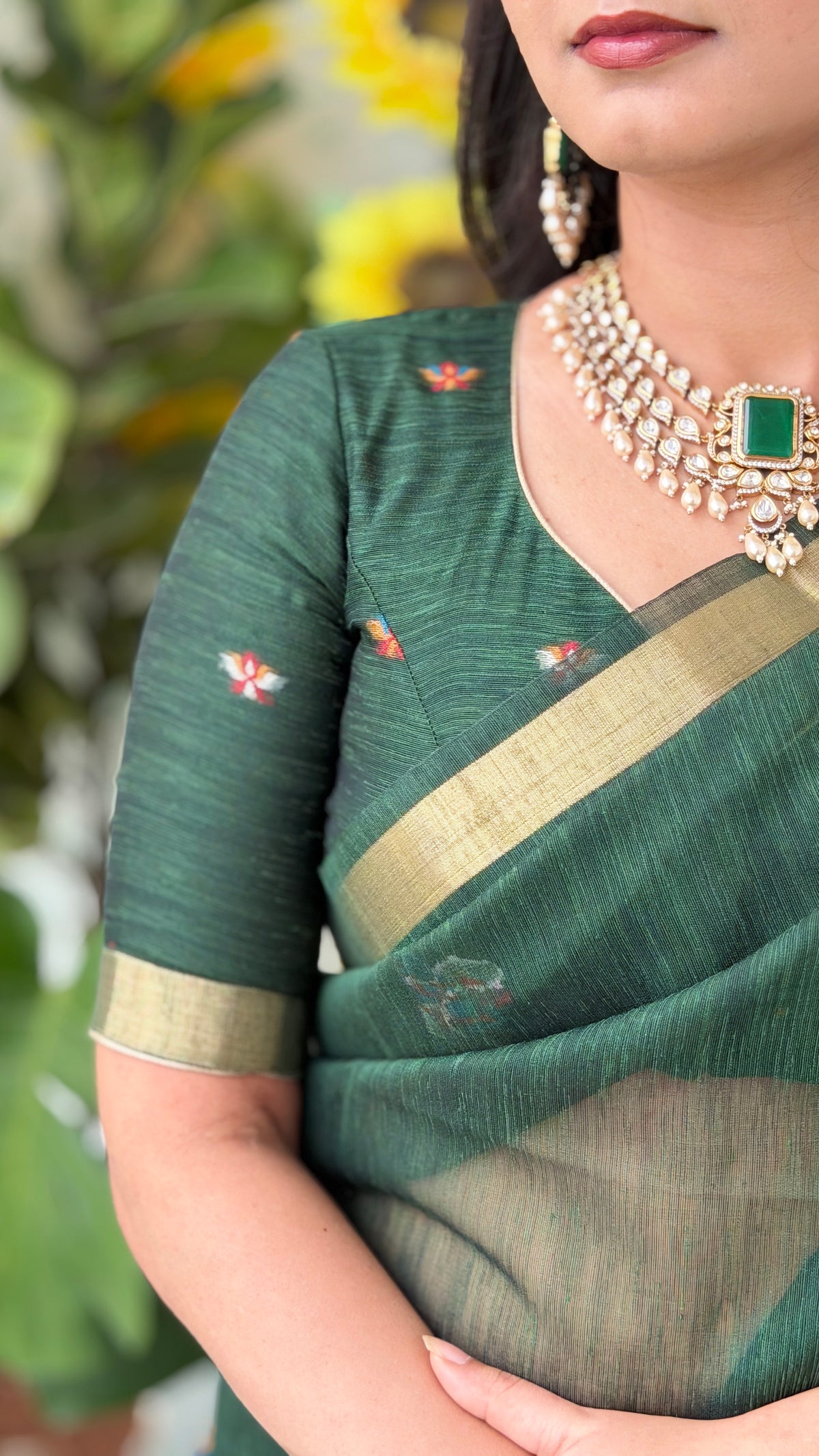 Linen Jamdani Saree – HOS-101