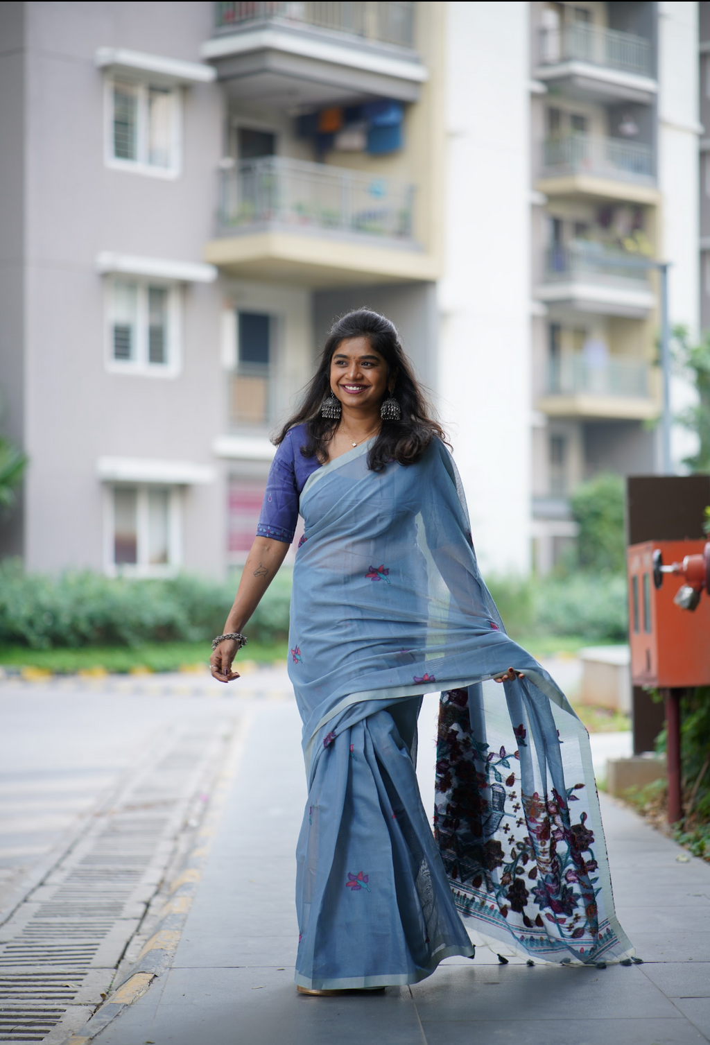 Premium Chanderi Cotton Saree – HOS-103