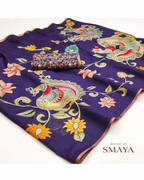 Kalamkari Chanderi Silk Saree – HOS-106