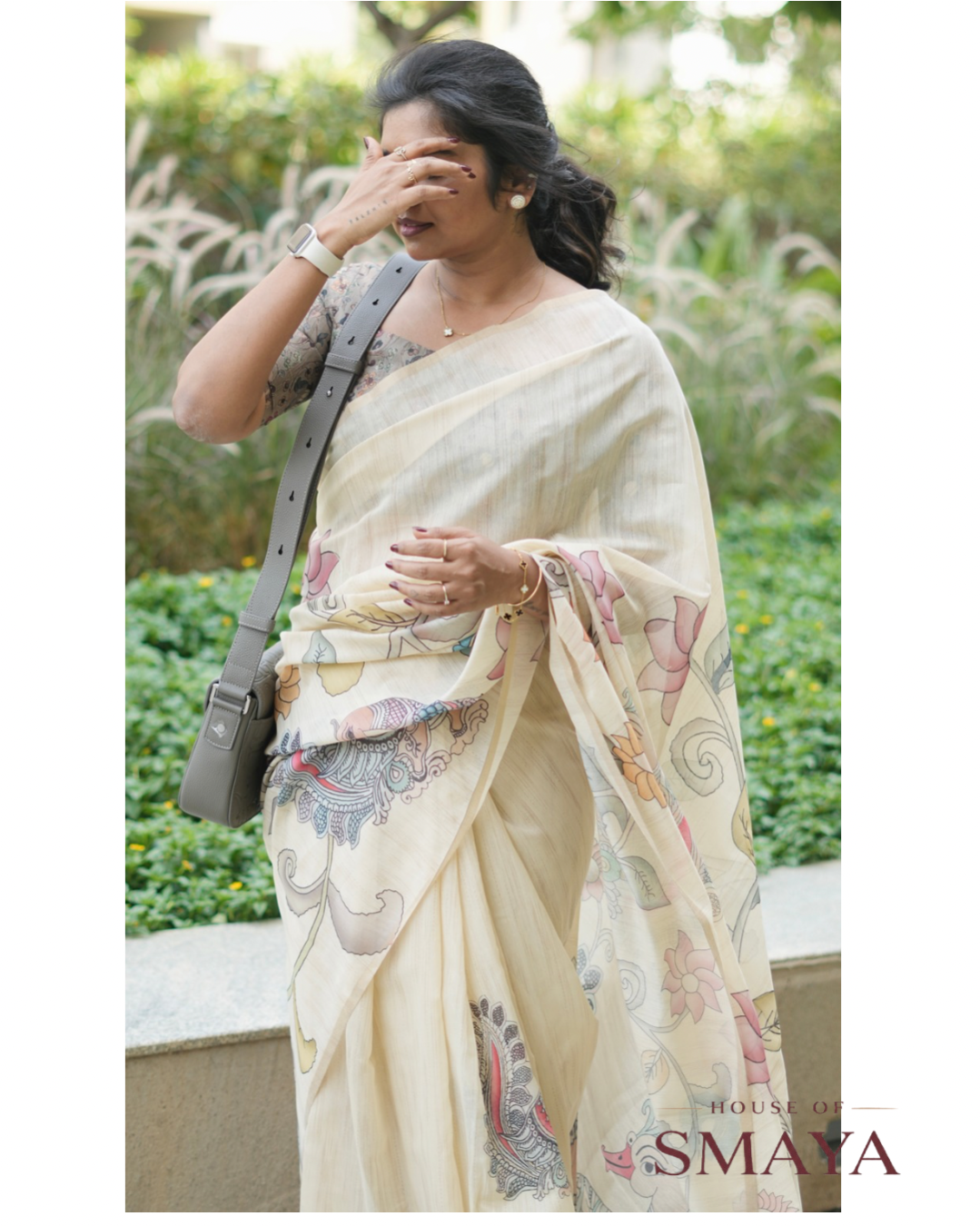 Kalamkari Chanderi Silk Saree – HOS-106