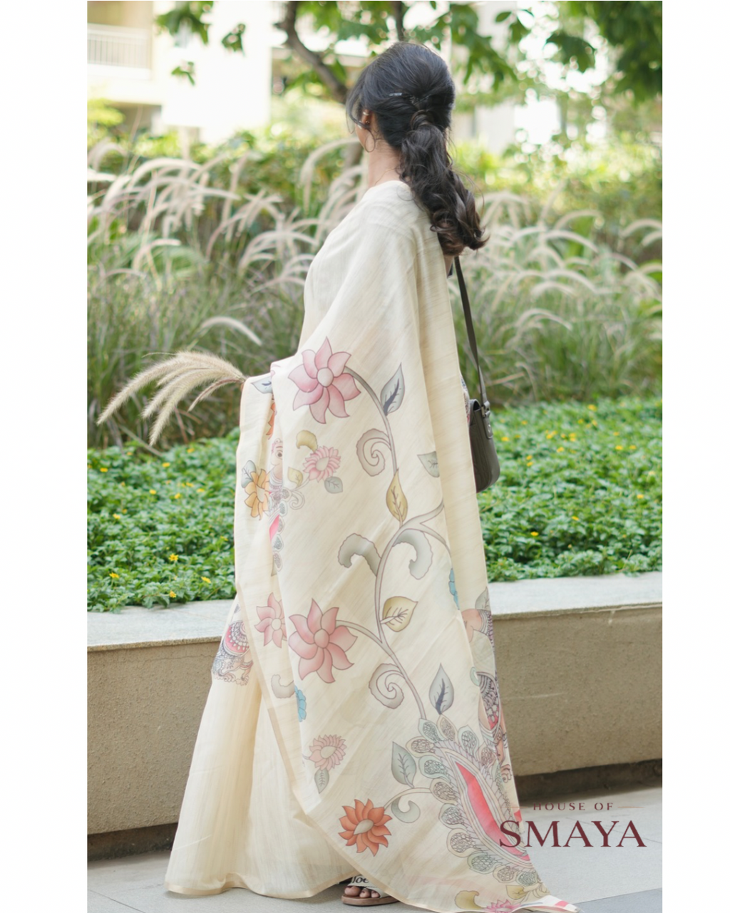 Kalamkari Chanderi Silk Saree – HOS-106