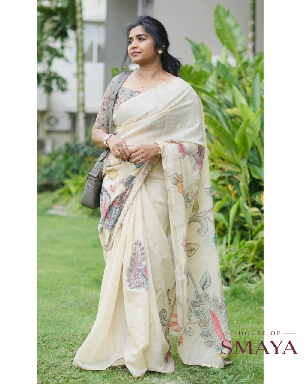 Kalamkari Chanderi Silk Saree – HOS-106