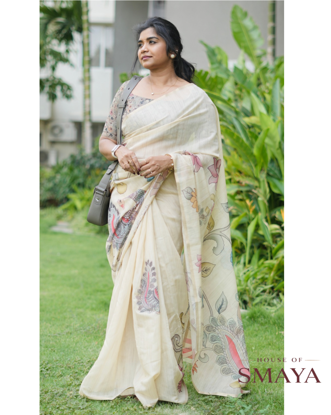 Kalamkari Chanderi Silk Saree – HOS-106
